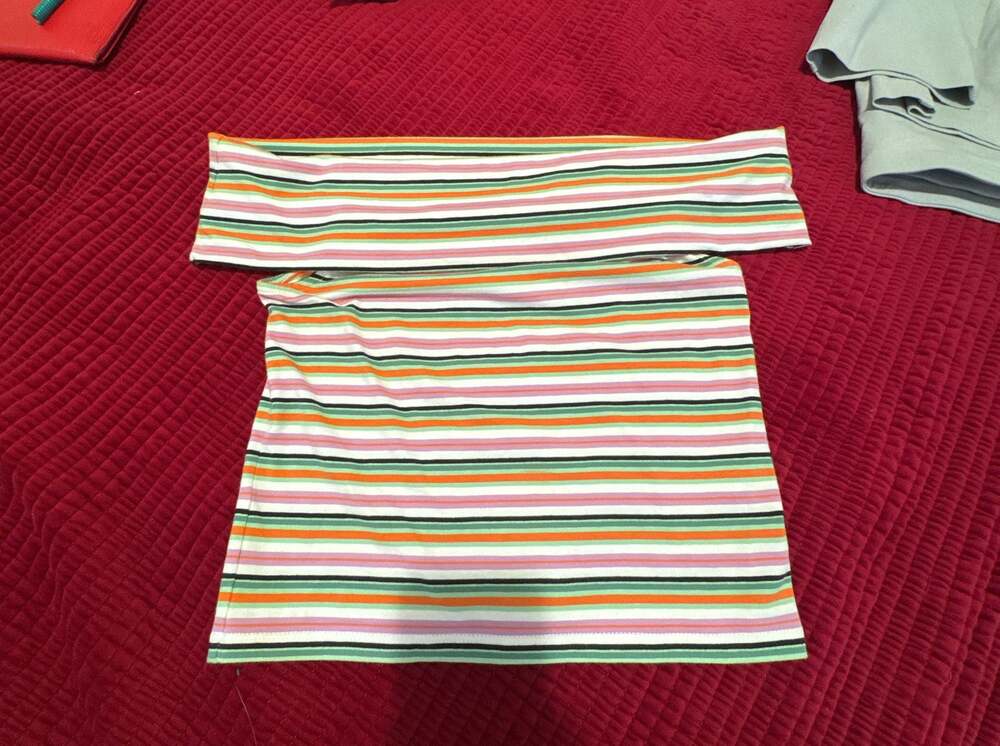 Maeve Anthropologie Off-The-Shoulder Striped Knit Top